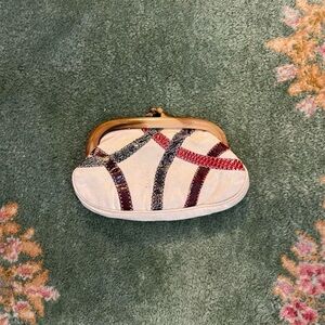Elegant Cream and Multicolor Clutch